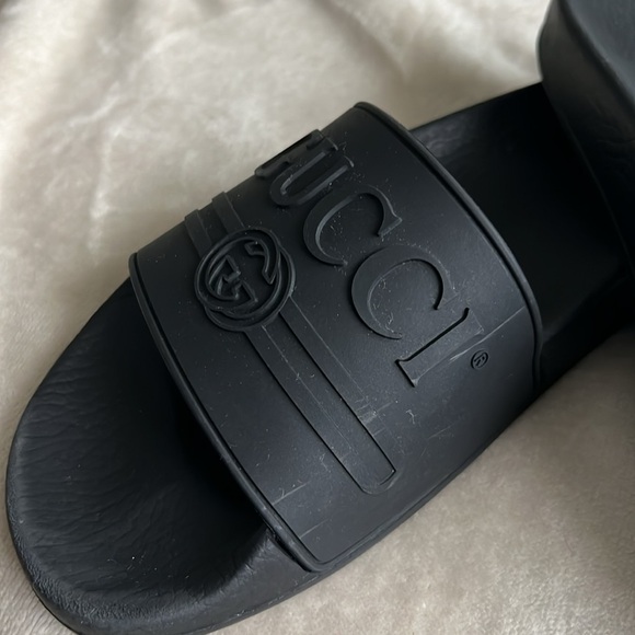 Gucci Logo Slide Rubber Black. Size 8 - Picture 8 of 16